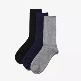 3 Pack Crew Black Multicolour Socks