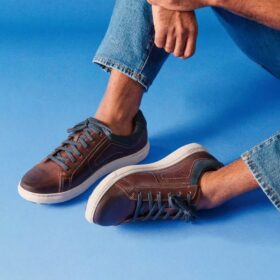 Men’s Mapstone Lace Mahogany Leather Sneakers
