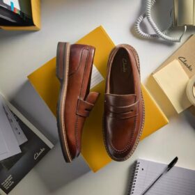 Mens Aldwin Step Mid Tan Leather Loafer Shoes
