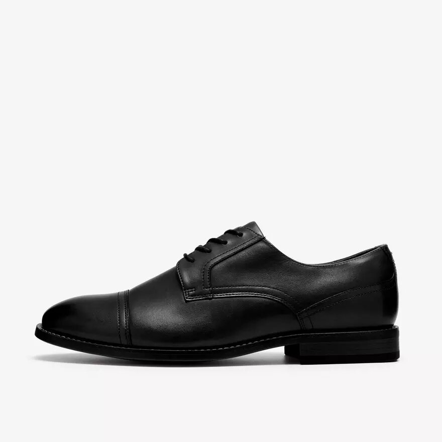 Mens Bowburn Cap Black Leather Oxford Mens Bowburn Cap Black Leather Oxford