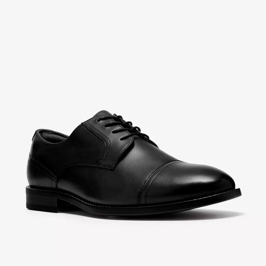 Mens Bowburn Cap Black Leather Oxford Mens Bowburn Cap Black Leather Oxford
