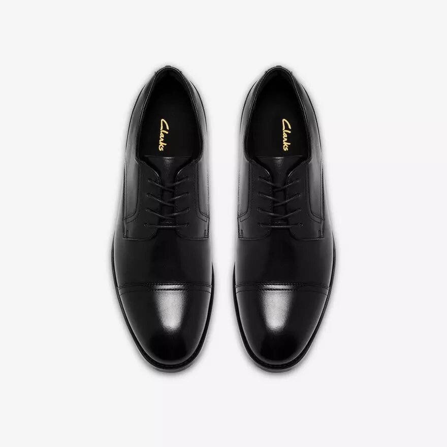 Mens Bowburn Cap Black Leather Oxford Mens Bowburn Cap Black Leather Oxford