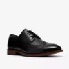 Mens Bowburn Tip Black Leather Oxfords