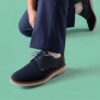 Mens Brantin Plain Navy Knit Derby Shoe Mens Brantin Plain Navy Knit Derby Shoe