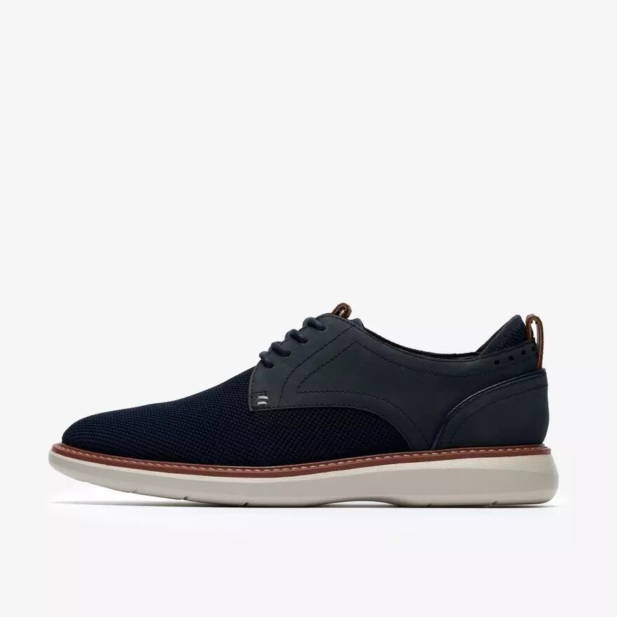 Mens Brantin Plain Navy Knit Derby Shoe Mens Brantin Plain Navy Knit Derby Shoe