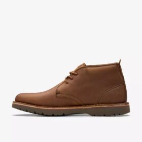 Mens  Eastridge Mid Light Brown Leather Boots