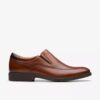 Mens Eldredge Step Dark Tan Leather Shoes Mens Eldredge Step Dark Tan Leather Shoes