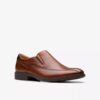Mens Eldredge Step Dark Tan Leather Shoes Mens Eldredge Step Dark Tan Leather Shoes