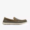 Mens Flexway Step Olive Knit Slip Ons