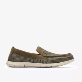 Mens Flexway Step Olive Knit Slip Ons