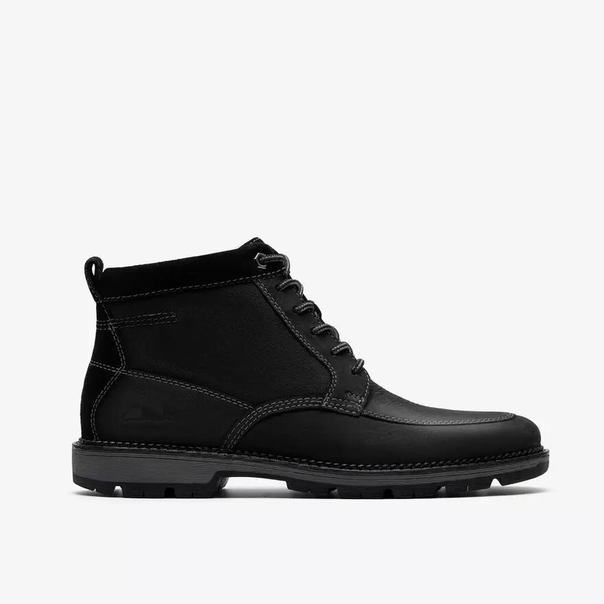 Mens Maplewalk Rise Black Leather Ankle Boots Mens Maplewalk Rise Black Leather Ankle Boots