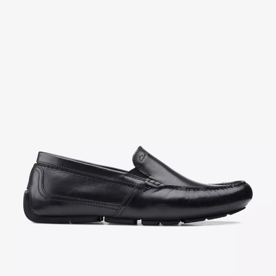 Mens Markman Plain Black Leather Driver Loafers Mens Markman Plain Black Leather Driver Loafers