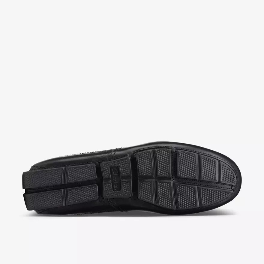 Mens Markman Plain Black Leather Driver Loafers Mens Markman Plain Black Leather Driver Loafers