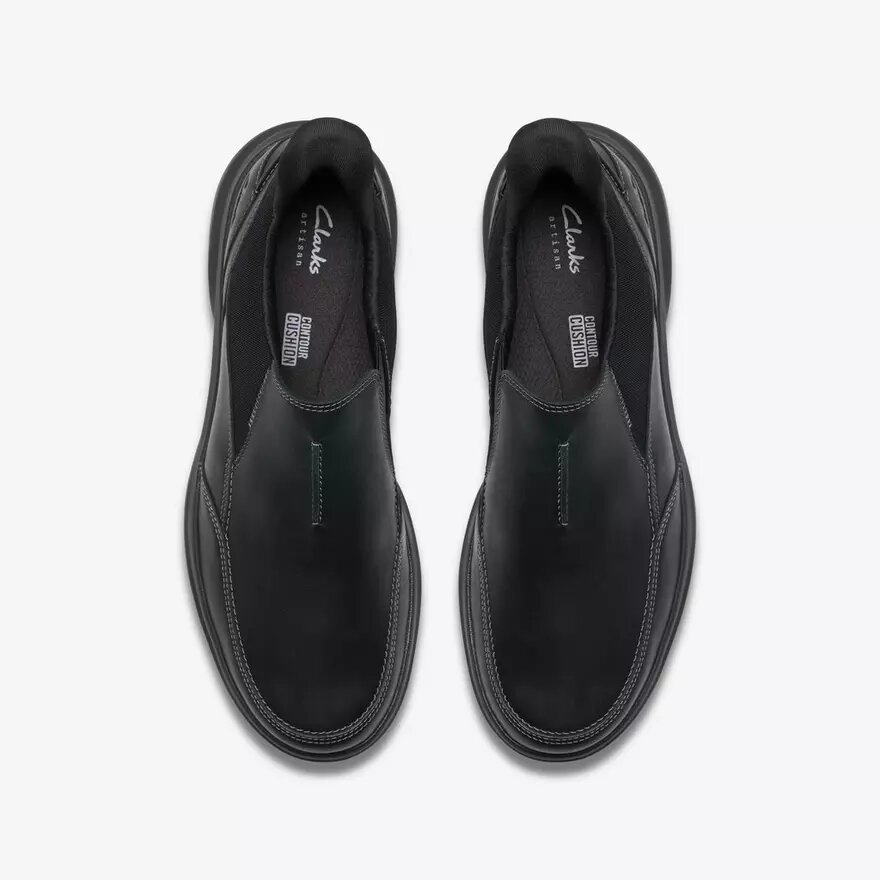 Mens Mullan Step Black Leather Shoes Mens Mullan Step Black Leather Shoes