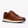 Mens Radwell Tie Tan Leather Sneakers