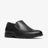 Mens Steadwell Step Black Leather Loafers