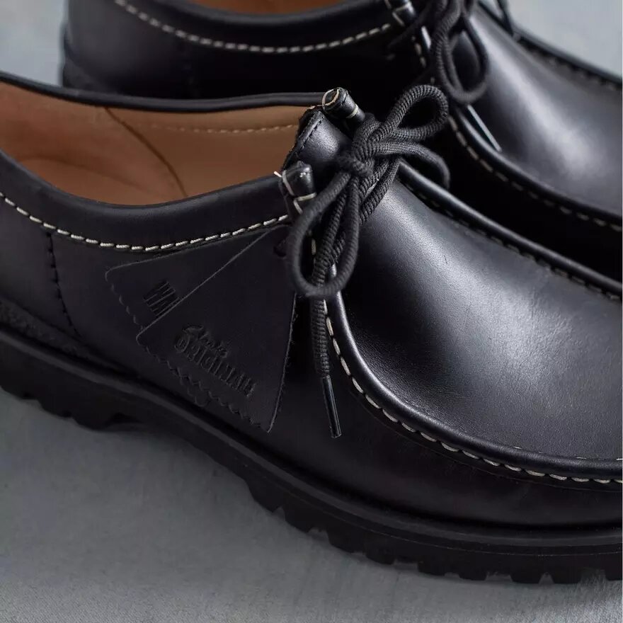 Mens Walla Yukoner Black Leather Wallabees Mens Walla Yukoner Black Leather Wallabees
