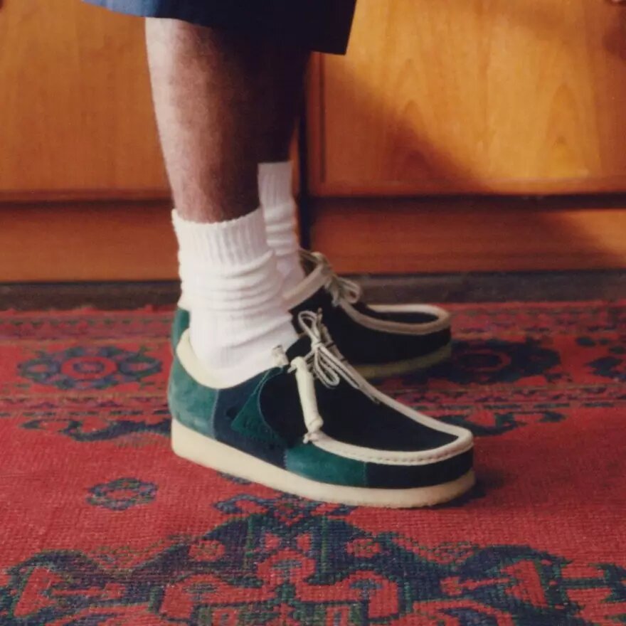Mens Wallabee Blue/Green Stripe Mens Wallabee Blue/Green Stripe