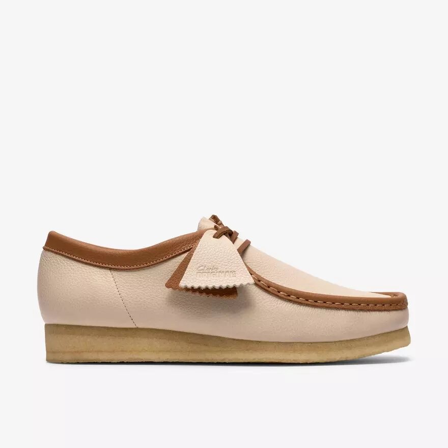 Mens Wallabee White Combination Leather Mens Wallabee White Combination Leather