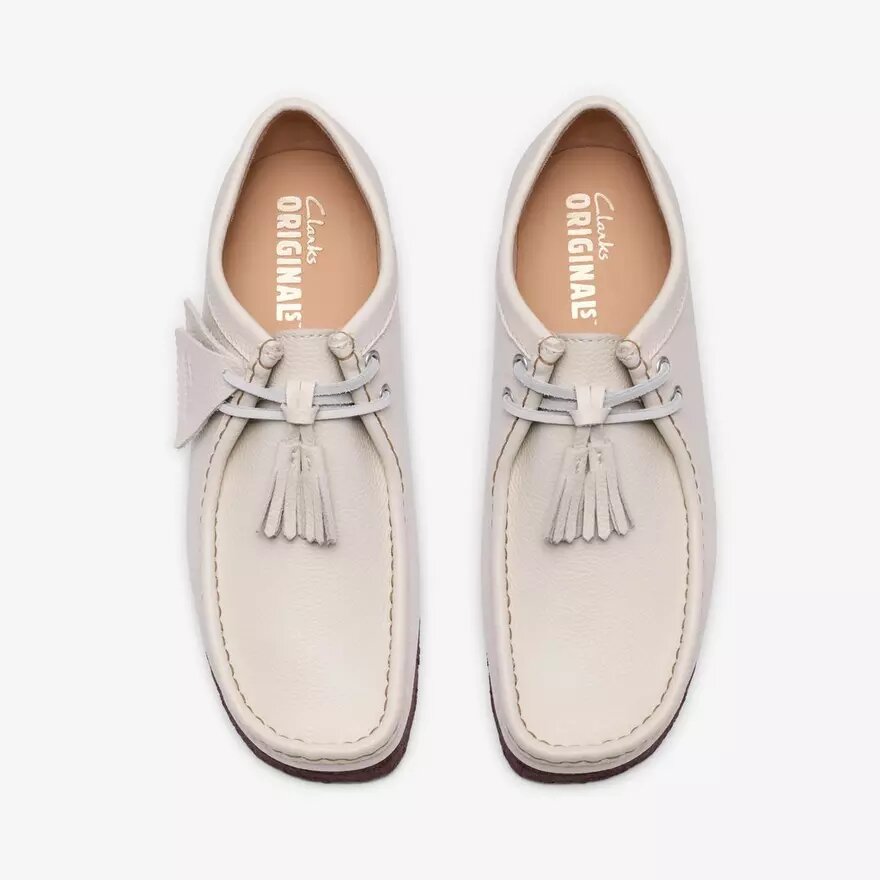 Mens Wallabee White Leather Mens Wallabee White Leather