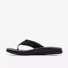 Mens Wesley Surf Black Leather Flip Flop