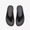 Mens Wesley Surf Black Leather Flip Flop