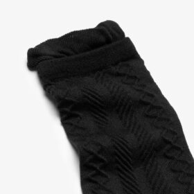 Ruffle Crew Black Socks