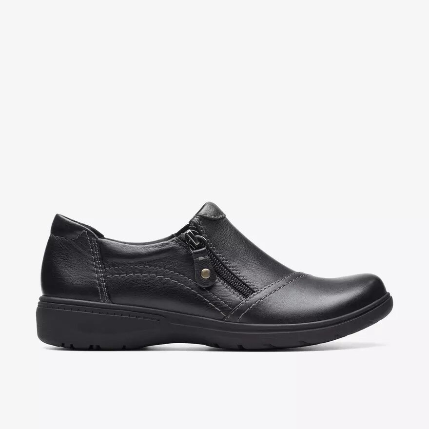 Women’s Carleigh Ray Black Leather Slip Ons Women’s Carleigh Ray Black Leather Slip Ons