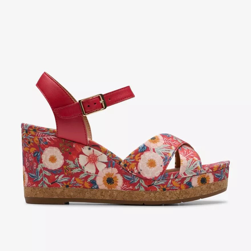 Women’s Chicly Floral Red Print Wedges Women’s Chicly Floral Red Print Wedges