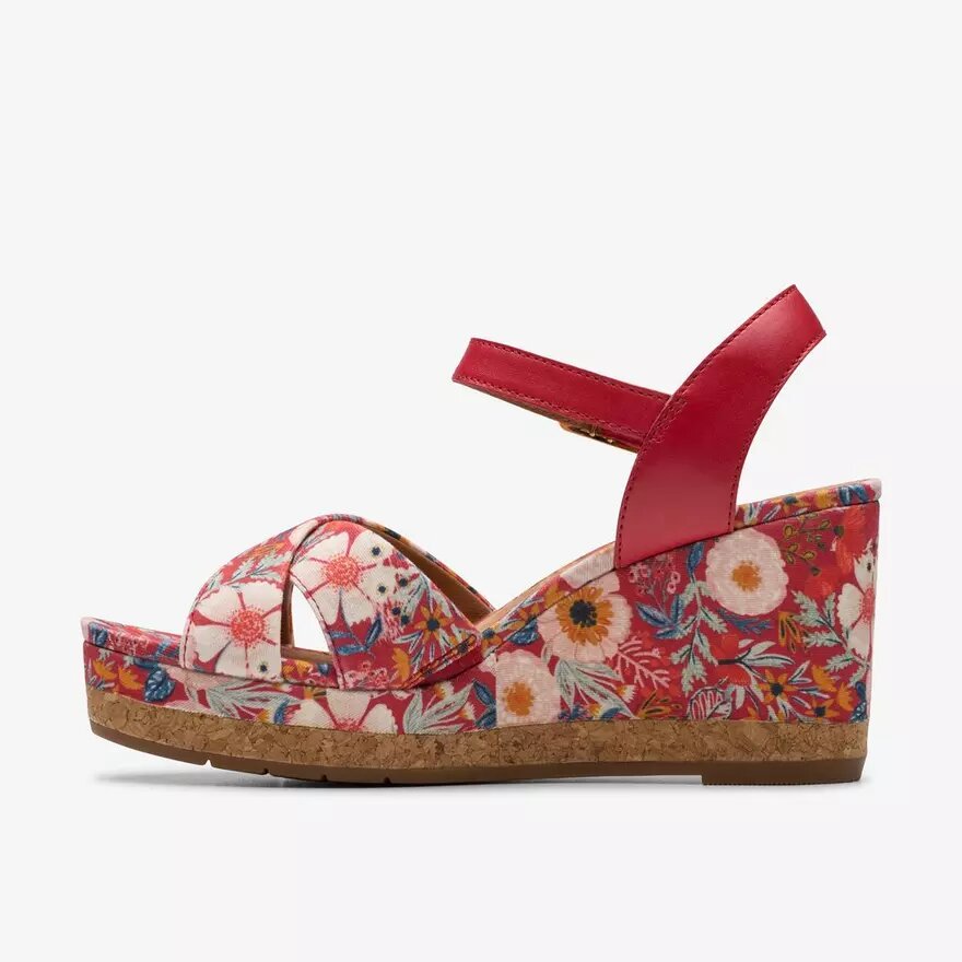 Women’s Chicly Floral Red Print Wedges Women’s Chicly Floral Red Print Wedges
