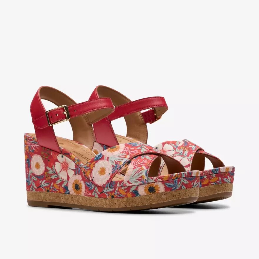 Women’s Chicly Floral Red Print Wedges Women’s Chicly Floral Red Print Wedges
