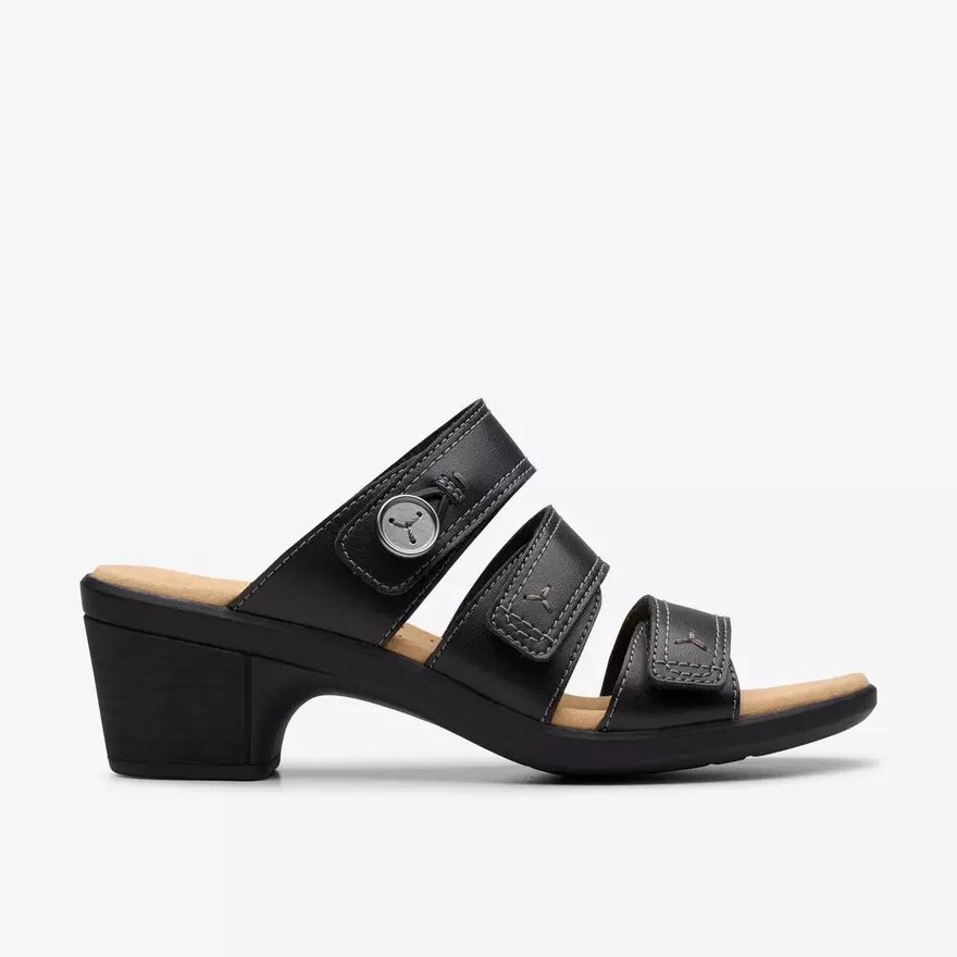 Women’s Emily 2 Adella Black Leather Heeled Sandals Women’s Emily 2 Adella Black Leather Heeled Sandals
