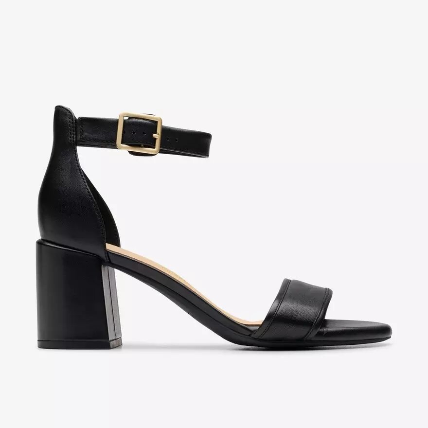 Women’s Ezoria Mae Black Leather Heeled Sandals Women’s Ezoria Mae Black Leather Heeled Sandals