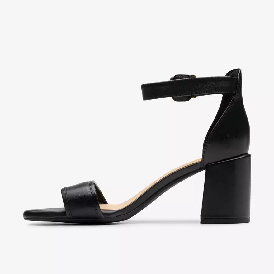 Women’s Ezoria Mae Black Leather Heeled Sandals Women’s Ezoria Mae Black Leather Heeled Sandals