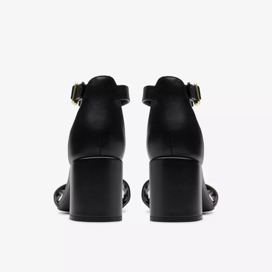 Women’s Ezoria Mae Black Leather Heeled Sandals Women’s Ezoria Mae Black Leather Heeled Sandals