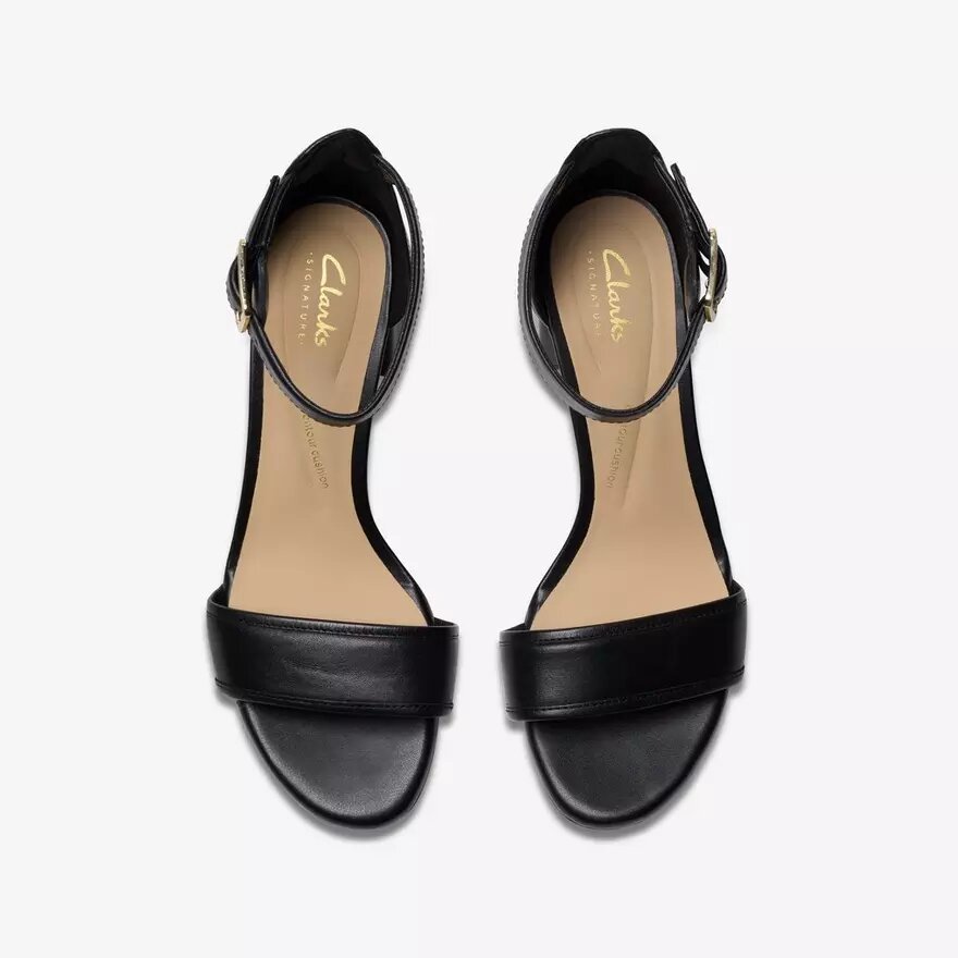 Women’s Ezoria Mae Black Leather Heeled Sandals Women’s Ezoria Mae Black Leather Heeled Sandals