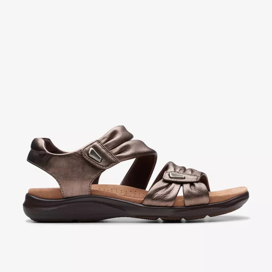 Women’s Kitly Ave Bronze Leather Flat Sandals Women’s Kitly Ave Bronze Leather Flat Sandals