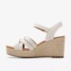 Women’s Sabina Strap Cream Leather Wedges Women’s Sabina Strap Cream Leather Wedges