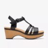 Women’s Seannah Madi Black Leather Wedges Women’s Seannah Madi Black Leather Wedges