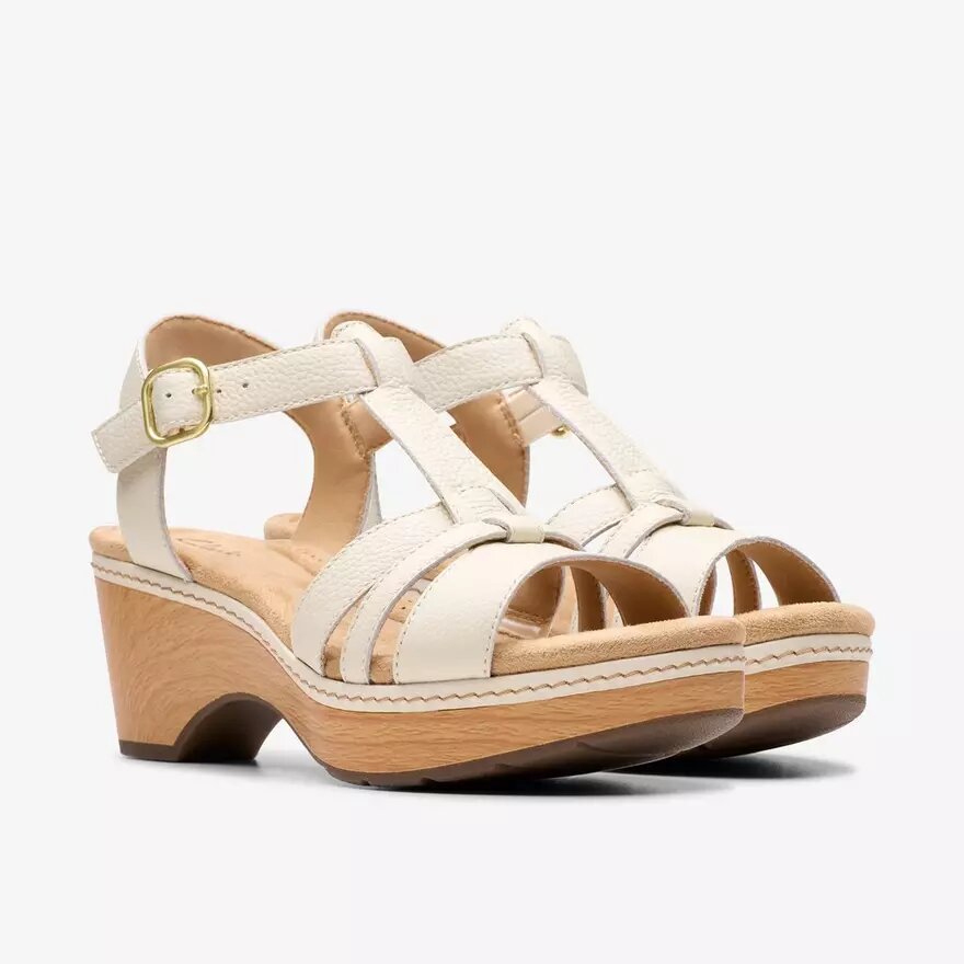 Women’s Seannah Madi Cream Leather Wedges Women’s Seannah Madi Cream Leather Wedges