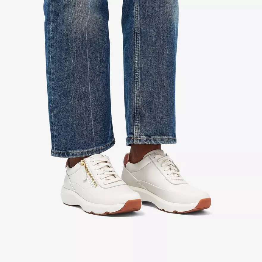 Women’s Tivoli Zip off White Leather Sneakers Women’s Tivoli Zip off White Leather Sneakers