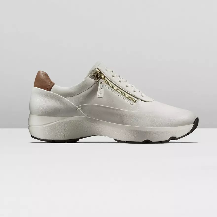 Women’s Tivoli Zip off White Leather Sneakers Women’s Tivoli Zip off White Leather Sneakers
