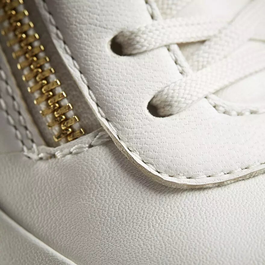 Women’s Tivoli Zip off White Leather Sneakers Women’s Tivoli Zip off White Leather Sneakers