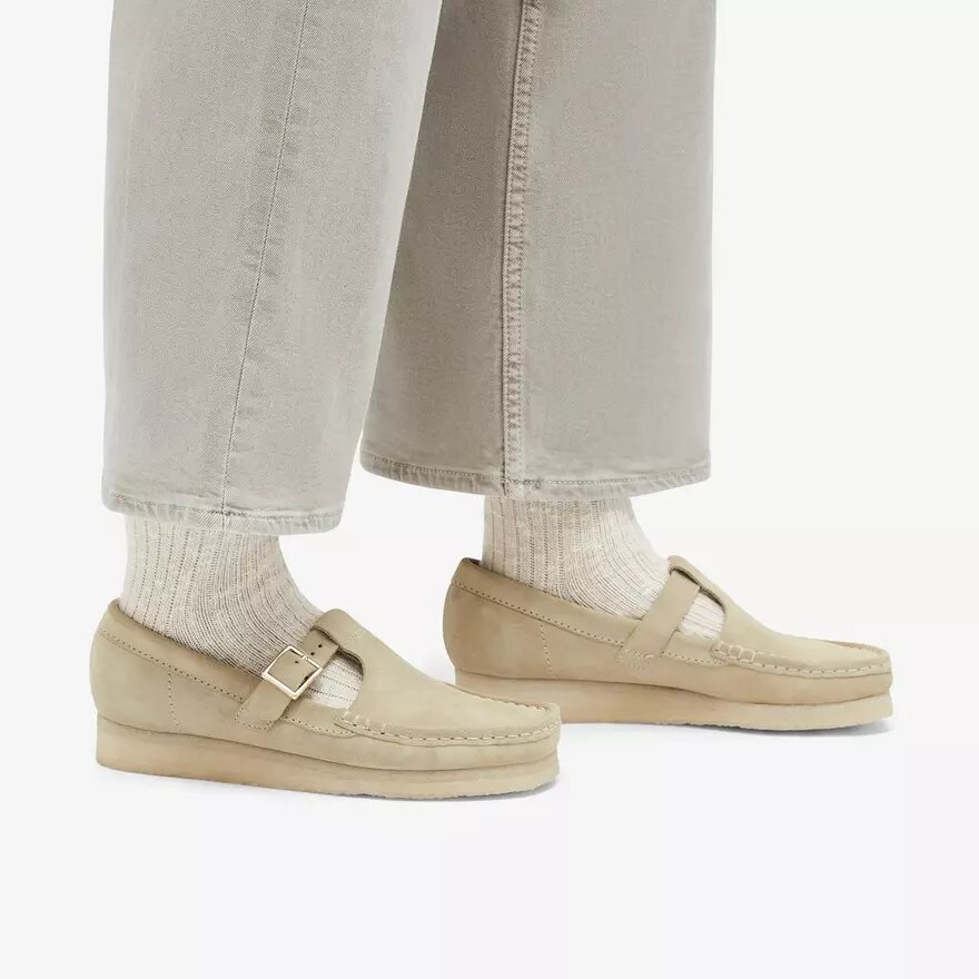 Women’s Wallabee T-Bar Maple Suede Moccasins Women’s Wallabee T-Bar Maple Suede Moccasins