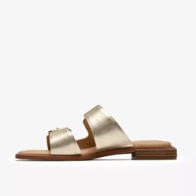 Womens Ariany Bay Soft Gold Flat Sandals