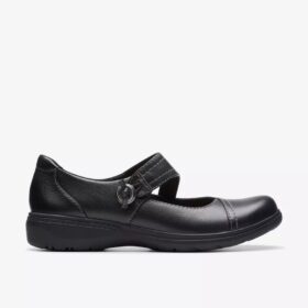 Womens Carleigh Jane Black Leather Mary Jane Shoes