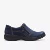 Womens Carleigh Ray Navy Nubuck Slip Ons Womens Carleigh Ray Navy Nubuck Slip Ons