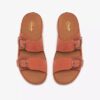 Womens Cecily Step Burnt Orange Flat Sandals
