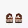 Womens Cecily Step Champagne Leather Flat Sandals