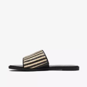 Womens Erisia Strap2 Black Interest Flat Sandals